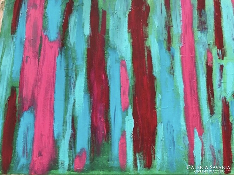 Spring forest 75x60cm, unique contemporary abstract canvas picture