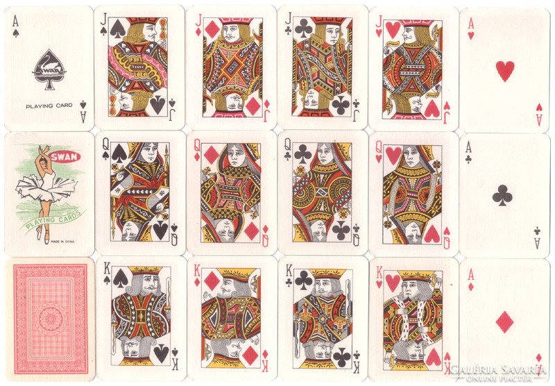 285. Solitaire card international card image swan china 52 cards + 2 jokers 42 x 58 mm