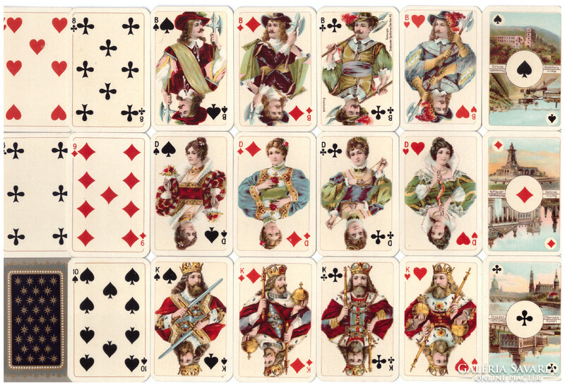 278. Solitaire card büttner card image vss stralsund 50 cards + 3 jokers around 1925 43 x 65 mm