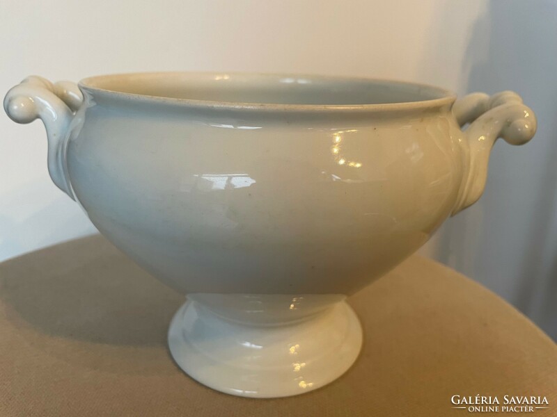 Vintage white porcelain soup bowl