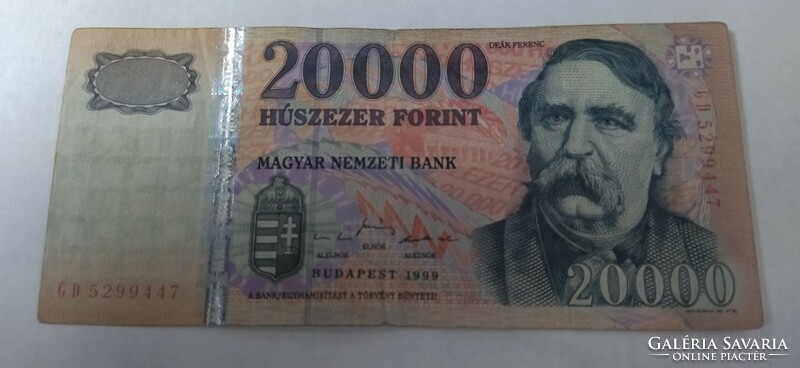 Ritka 20000 forint bankjegy  1999 GD szép  de használt állapotban van gyűjtőknek ajánlom!