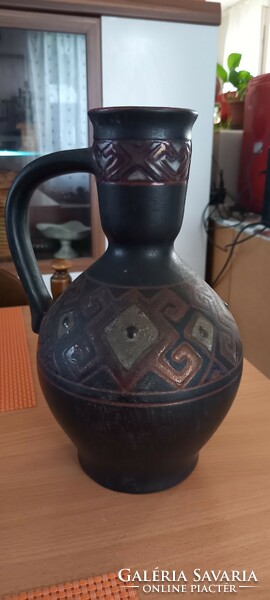 Black ceramic jug