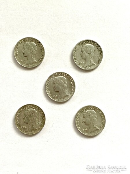 5 pieces of 5-filer Hungarian People's Republic 1953, 1959, 1963, 1965