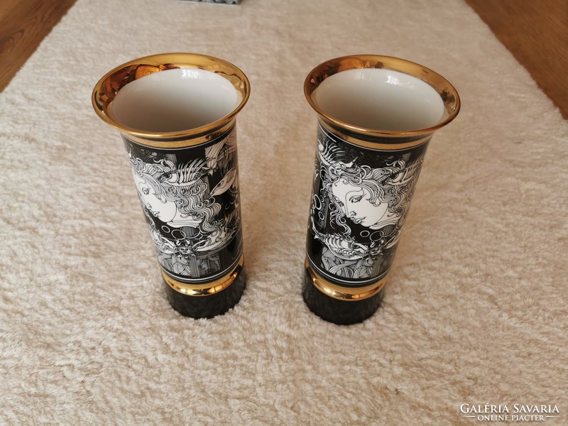 Endre Szasz Hólloháza Adria porcelain vase 20 cm