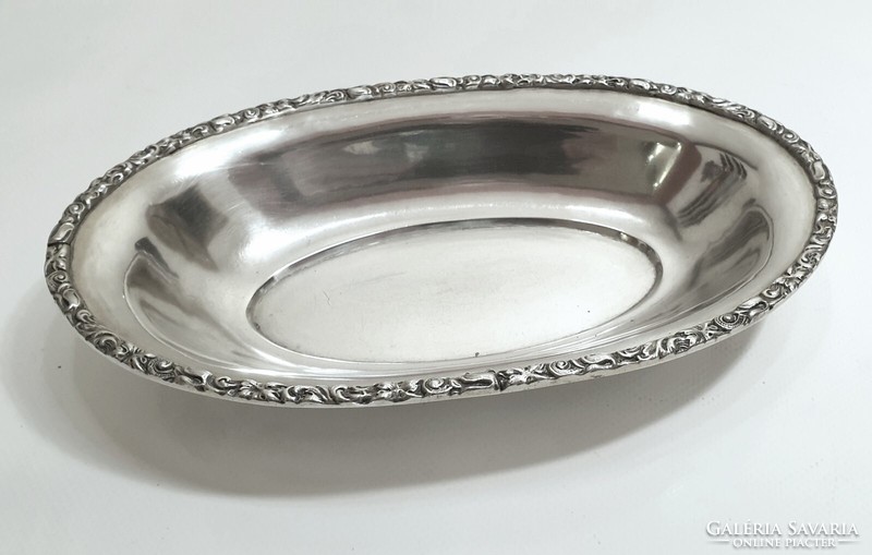 Silver bread offering oval bowl
