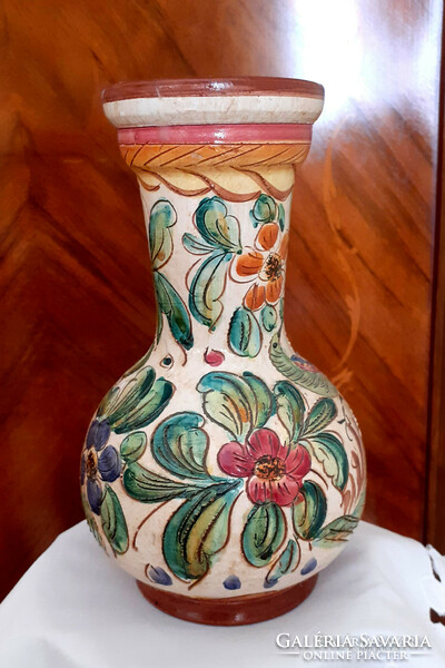 Gyönyörű olasz Deruta kerámia váza.20 cm