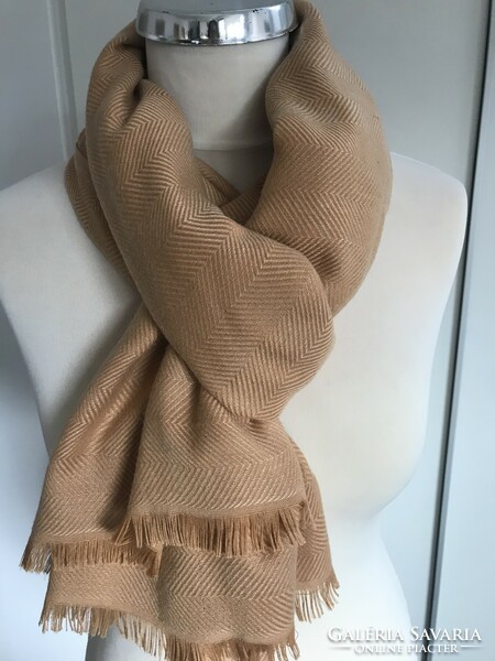 Tobacco-colored scarf made of viscose and silk, 180 x 68 cm