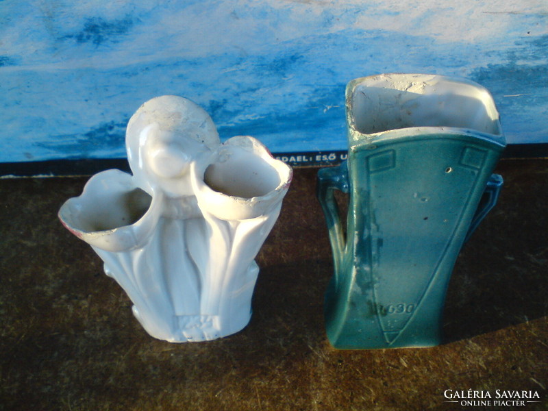 2 pcs. Antique violet vase repaired