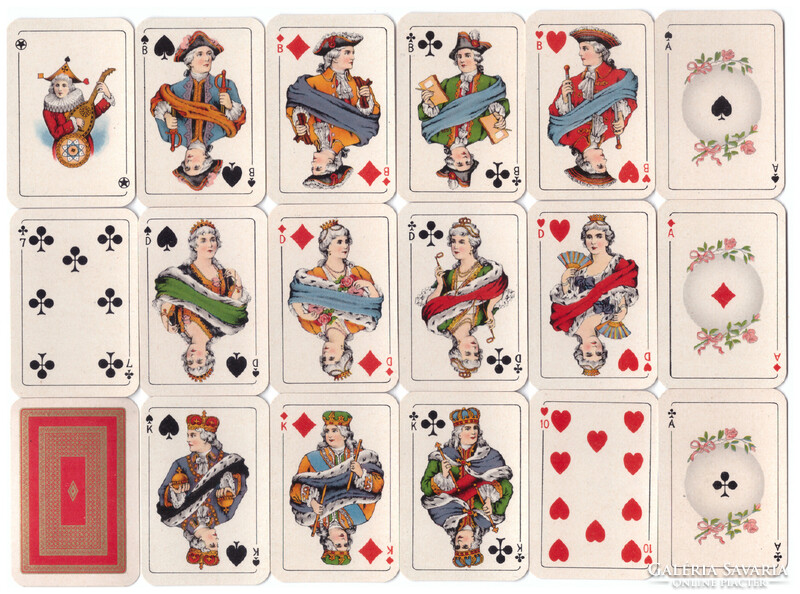 290. Pasziánsz kártya Bedo kártyakép ASS Altenburg 50 lap + 1 joker 1940 körül 37 X 55 mm