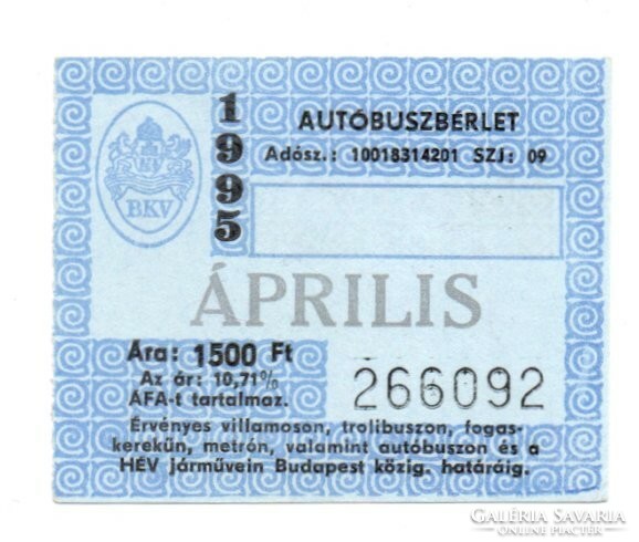 Bus pass April 1995