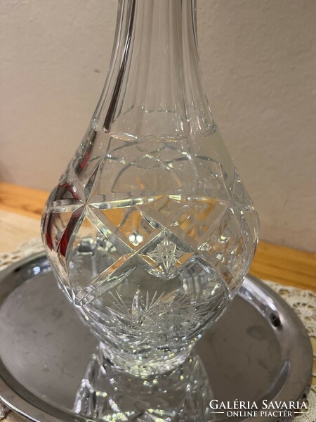 Beautiful carved crystal wine pourer