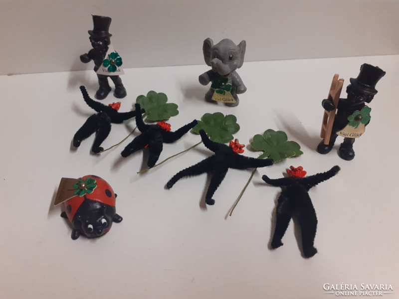 4-Pcs. Retro viel glüc 4-pcs lead-headed devil Krampus figurines Christmas tree decorations.