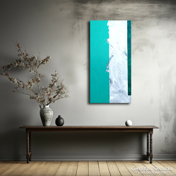 Red edit: aquamarine abstract 120x60cm