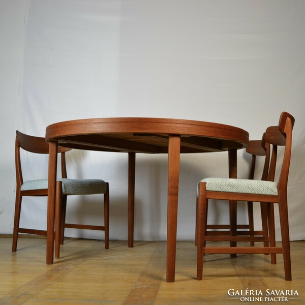 Swedish teak dining table with 4 chairs, skaraborg möbelindustri, tibro