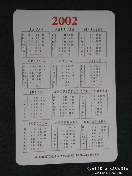 Card calendar, festive, employees of Erika's perfumery and chemical goods store, Nagyátád, 2002, (6)