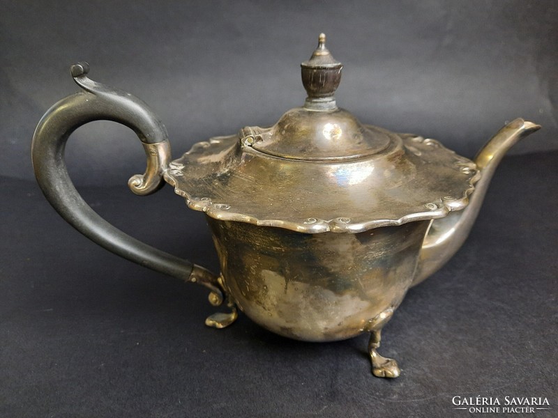 Antique 3 piece English silver plated metal tea set