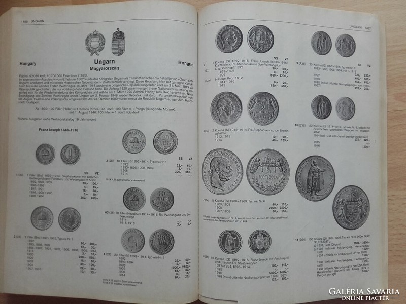 Weltmünzkatalog - a világ összes érméje katalógus 1900-1998-ig, fotók, árak, anyag, stb...