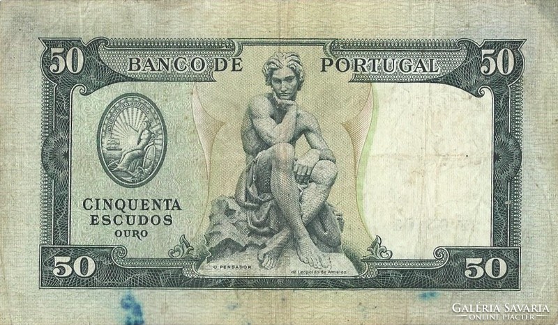 50 Escudo escudos 1953 Portugal rare