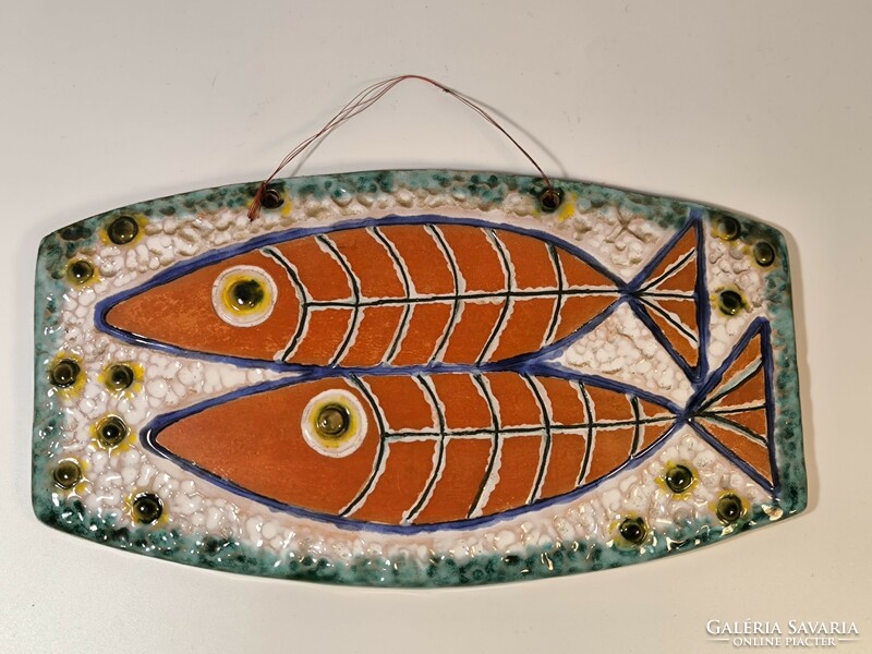 Rare collectible fish ceramic wall decoration