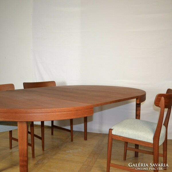 Swedish teak dining table with 4 chairs, skaraborg möbelindustri, tibro