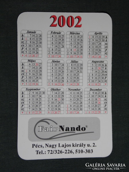 Card calendar, fairnando computer technology store, Pécs, 2002, (6)