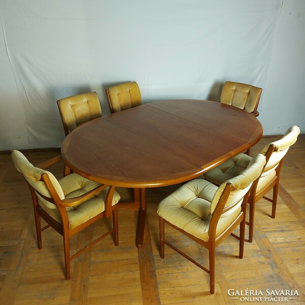 Dán mid-century tikfa (teak) étkezőasztal retro asztal