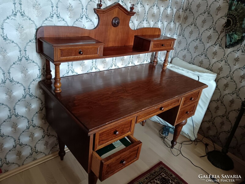 Restored antique desk with tin German superstructure for sale