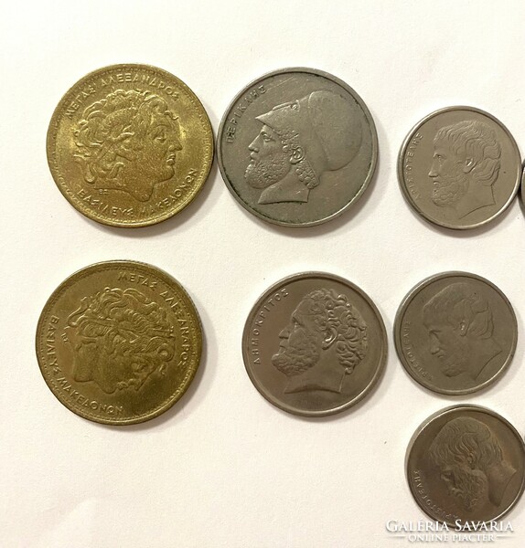 11 pieces of Greek Greece coins drachma and lepta 1957-1992