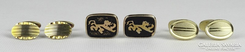 1Q439 retro gold colored cufflinks 3 pairs