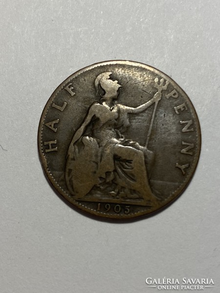 Half penny England 1905 copper half penny rarity!