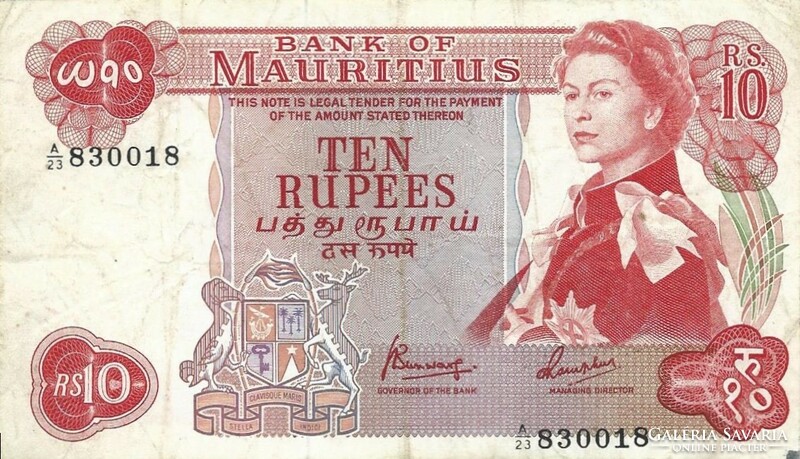 10 Rupees 1967 Mauritius 2.