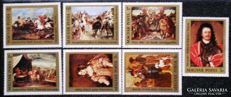 S3102-8 / 1976 paintings - ii. Ferenc Rákóczi stamp line postal clerk