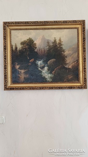 Antique picture painting 1800s Biedermeier romantic lyrical Austrian style