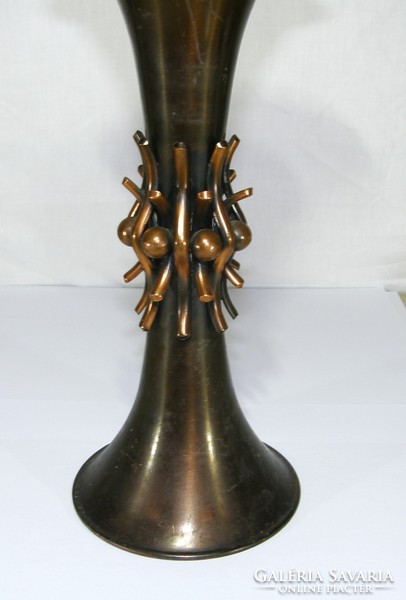 Bronz  szputnyik váza - Will Károly Zsűrizett kézműves iparművész munkája - 24 cm