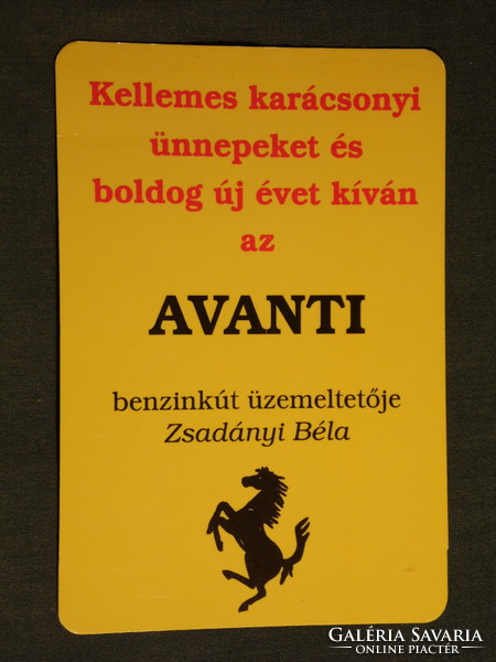 Kártyanaptár, Avanti benzinkút, Zsadányi Béla, Hódmezővásárhely, 2002, (6)