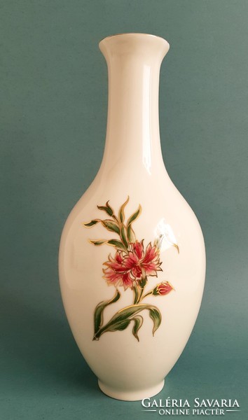 Gyönyörű Zsolnay orchidea mintás váza 26.5cm