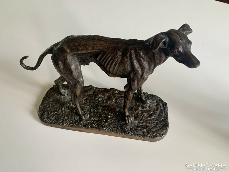 Bronze greyhound statue