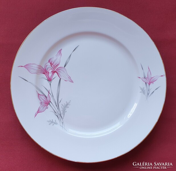 Zeh Scherzer Bavaria German Porcelain Serving Bowl Plate Serving Gold Wind Petal Iris Flower Pattern