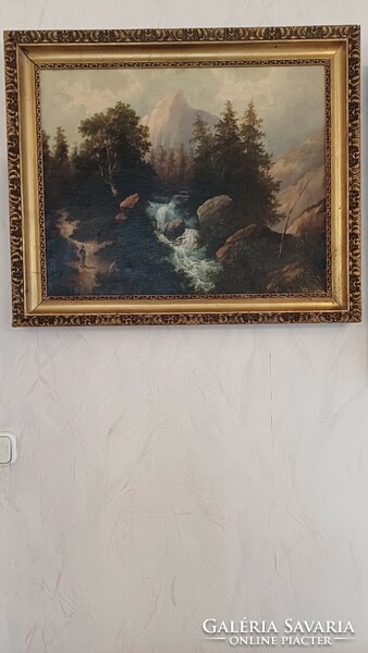Antique picture painting 1800s Biedermeier romantic lyrical Austrian style