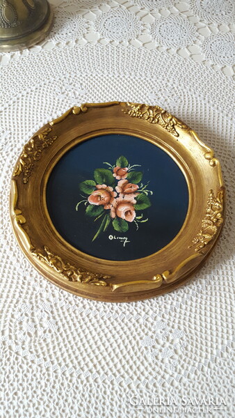 Old floral still life oil painting, in a beautiful frame