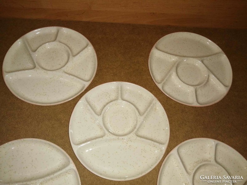 Mázas kerámia osztott tányér készlet - 5 db egyben - 23 cm (b)