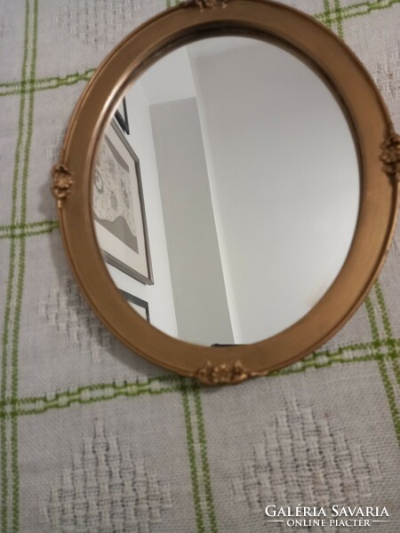 Mirror in a wooden frame approx. 1940 oval