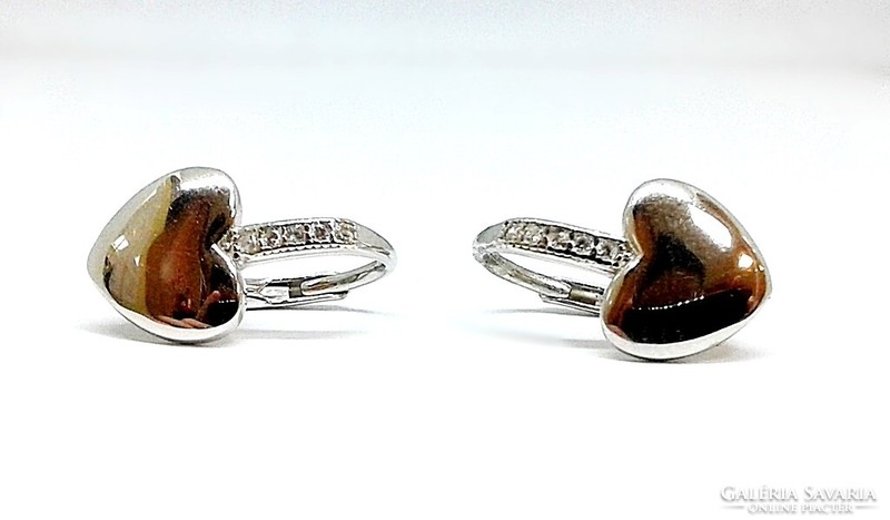 Silver heart earrings (zal-ag115114)
