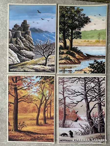 Hentschel Antal képeslapok  “Évszakok”