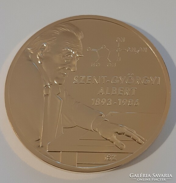 Szent - Györgyi Albert 24 karátos arannyal bevont emlékérme UNC kapszulában 2012