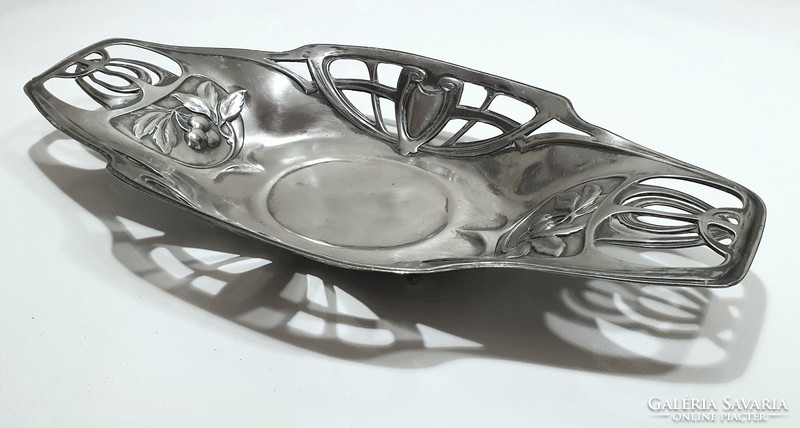 Art Nouveau silver-plated pewter tray, table centre