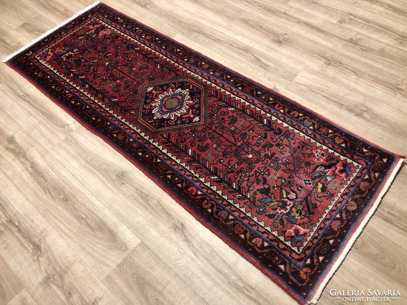 Hosseinabad - Iranian hand-knotted wool Persian rug, 75 x 208 cm