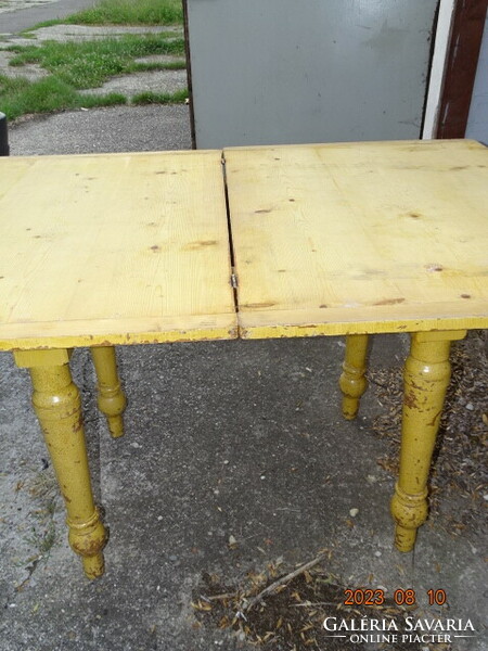 Antique very solid folk peasant double fold-out flat dining / kitchen table
