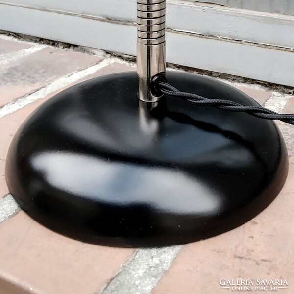 Bauhaus - art deco gooseneck table lamp renovated (black - nickel) - christian dell