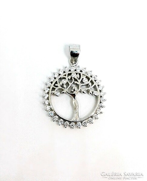Stony silver tree of life pendant (zal-ag115152)
